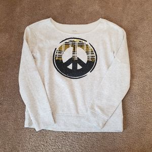 Justice peace sign sweatshirt
